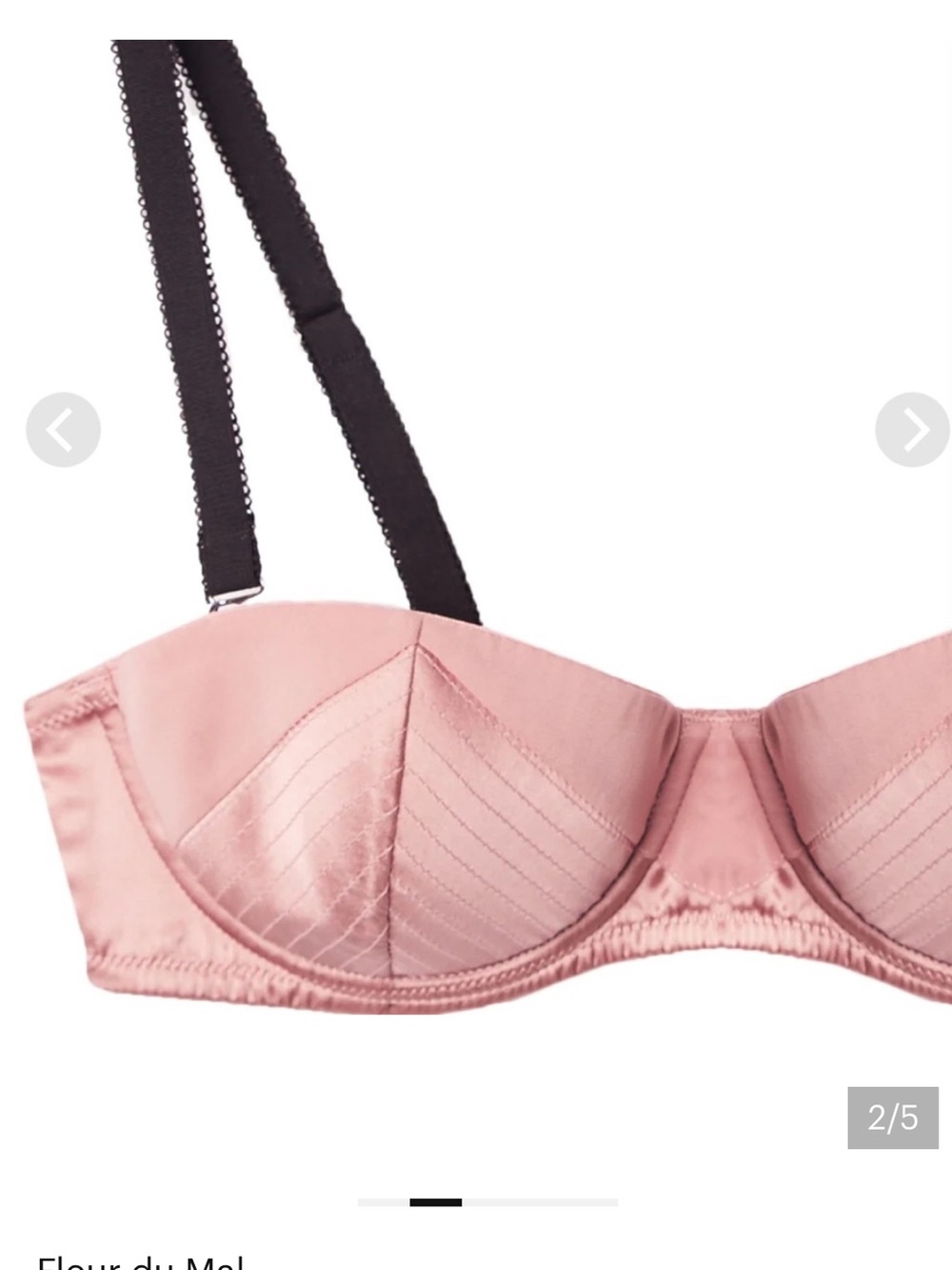 Fleur du Mal Top Stitch Bra and Thong Set Pink Size 32B / Small - Picture 3 of 7